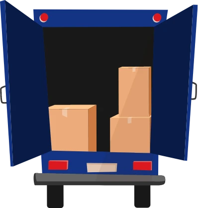 Less than truckload icon- truck has only a few boxes