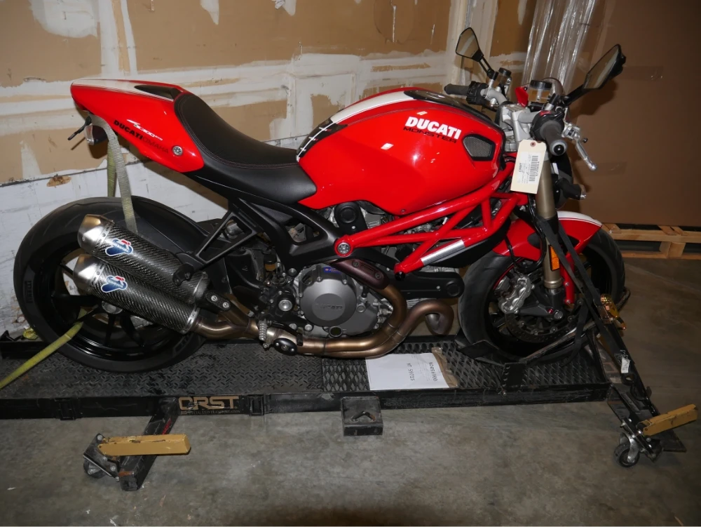 Motorcycle in storage