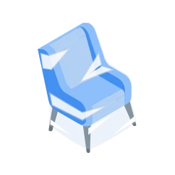 blue wrapper chair icon
